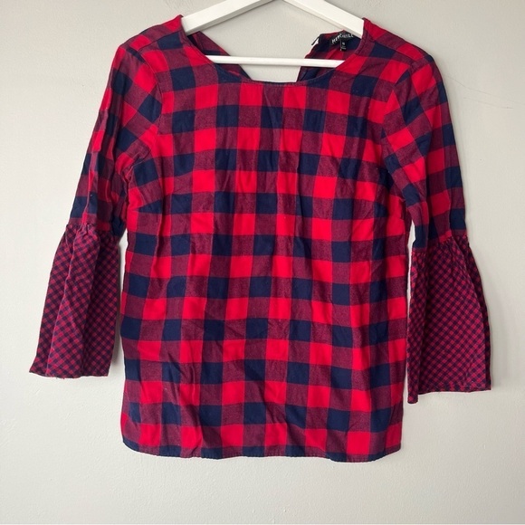 J. Crew Tops - J. Crew Mercantile Buffalo Plaid Three Quarter Sleeve Top 00